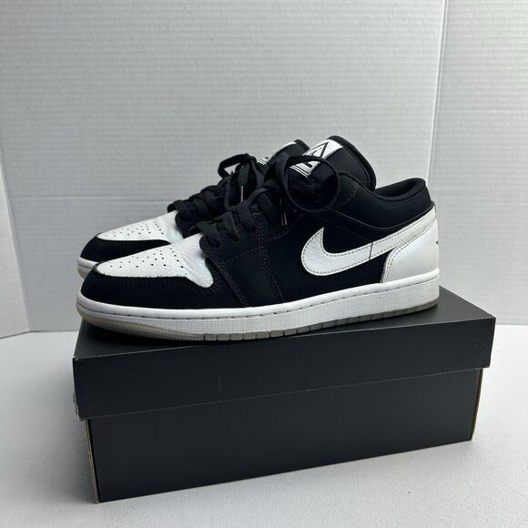 NIKE AIR JORDAN 1 RETRO LOW SE I DIAMOND SHORTS PANDA WHITE BLACK DH6931-001 - Picture 3 of 16